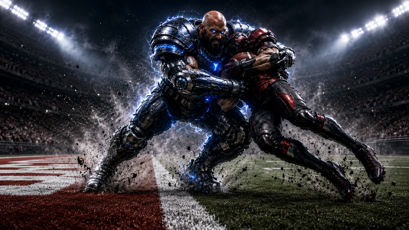 God of Defense presiding over a football game