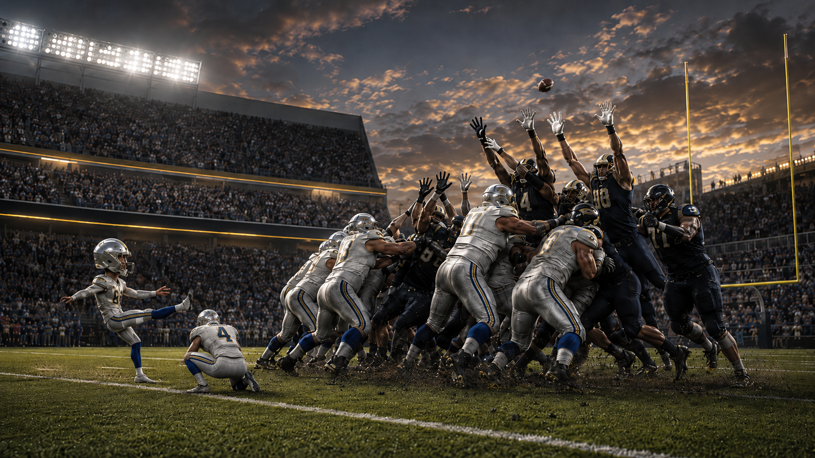 God of Special Teams presiding over a football game