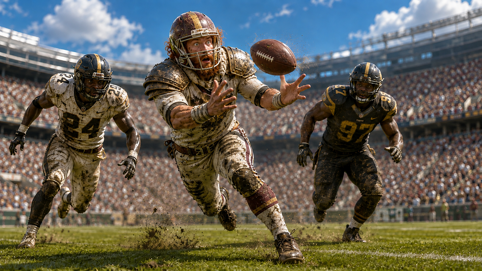 God of Turnovers presiding over a football game