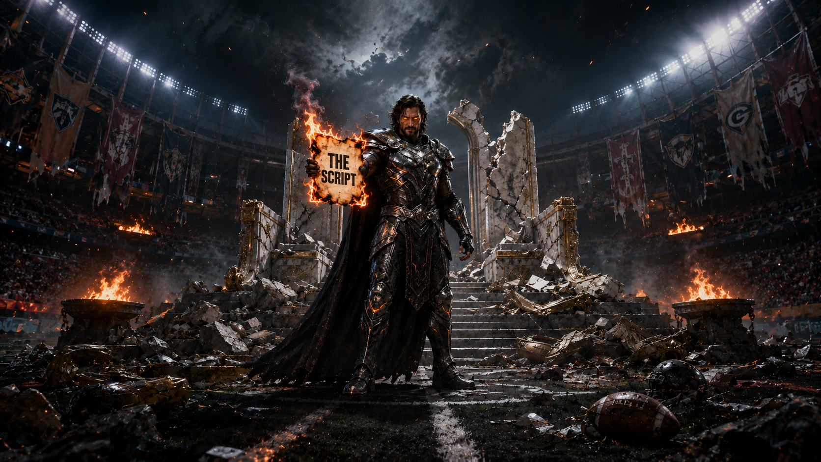 God of Upsets presiding over a football game
